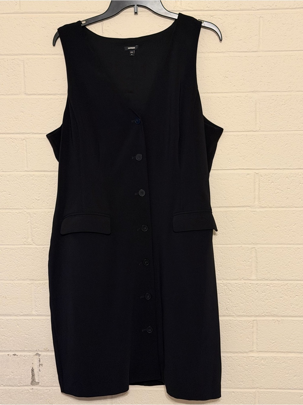 Y2K Express sleeveless button-front vest dress